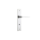IVER Como Door Lever Handle On Chamfered Backplate | Passage Lever Set Only | 7 Finishes - Brushed Chrome