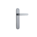 Iver Bronte Solid Brass Door Lever on Oval Backplate | Passage Lever Set Only | 7 Finishes - Brushed Chrome