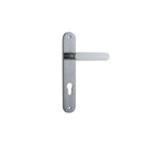 Iver Bronte Solid Brass Door Lever on Oval Backplate | Entrance Lever Set Only | 7 Finishes - Brushed Chrome