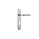 Iver Berlin Solid Brass Door Lever on Oval Backplate | Entrance Lever Set Only | 7 Finishes - Brushed Chrome
