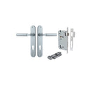 Iver Berlin Solid Brass Door Lever on Oval Backplate | Entrance Kit (Key/Thumb) | 7 Finishes - Brushed Chrome