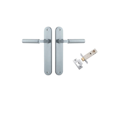 Iver Berlin Solid Brass Door Lever on Oval Backplate | Passage Kit | 7 Finishes - Brushed Chrome