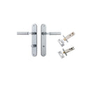 Iver Berlin Solid Brass Door Lever on Oval Backplate | Separate Privacy Kit | 7 Finishes - Brushed Chrome