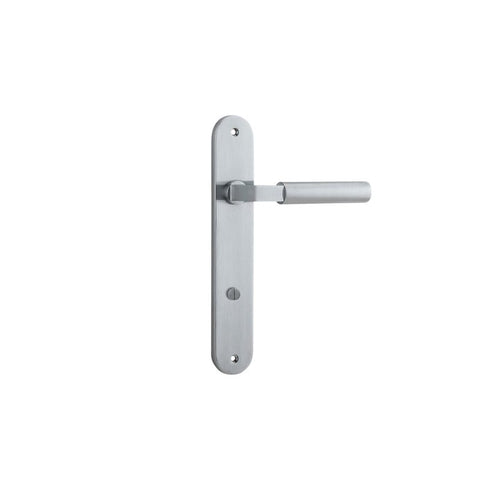 Iver Berlin Solid Brass Door Lever on Oval Backplate | Passage Lever Set Only | 7 Finishes - Brushed Chrome