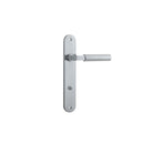 Iver Berlin Solid Brass Door Lever on Oval Backplate | Passage Lever Set Only | 7 Finishes - Brushed Chrome