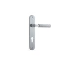 Iver Brunswick Solid Brass Door Lever on Oval Backplate | Entrance Lever Set Only | 6 Finishes - Brushed Chrome