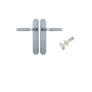 Iver Brunswick Solid Brass Door Lever on Oval Backplate | Passage Kit | 6 Finishes - Brushed Chrome