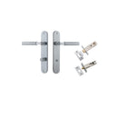 Iver Brunswick Solid Brass Door Lever on Oval Backplate | Separate Privacy Kit | 6 Finishes - Brushed Chrome