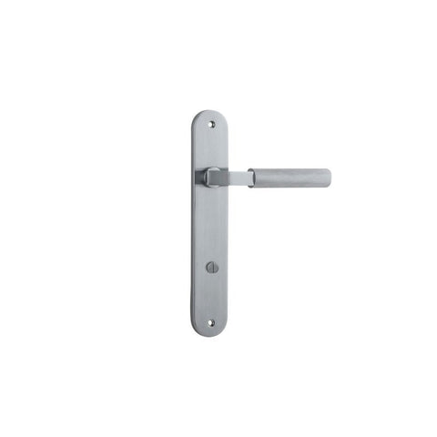 Iver Brunswick Solid Brass Door Lever on Oval Backplate | Passage Lever Set Only | 6 Finishes - Brushed Chrome