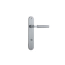 Iver Brunswick Solid Brass Door Lever on Oval Backplate | Passage Lever Set Only | 6 Finishes - Brushed Chrome