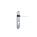 IVER Como Door Lever Handle On Oval Backplate | Entrance Lever Set Only | 7 Finishes - Brushed Chrome