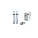IVER Como Door Lever Handle On Oval Backplate | Entrance Kit (Key/Key) | 7 Finishes - Brushed Chrome