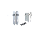 IVER Como Door Lever Handle On Oval Backplate | Entrance Kit (Key/Thumb) | 7 Finishes - Brushed Chrome