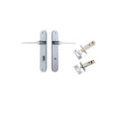 IVER Como Door Lever Handle On Oval Backplate | Separate Privacy Kit | 7 Finishes - Polished Chrome
