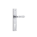 IVER Sarlat Door Lever Handle On Chamfered Backplate | Entrance Lever Set Only | 10 Finishes - Brushed Chrome