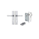 IVER Sarlat Door Lever Handle On Chamfered Backplate | Entrance Kit (Key/Key) | 10 Finishes - Brushed Chrome