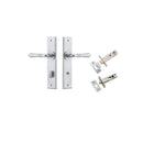 IVER Sarlat Door Lever Handle On Chamfered Backplate | Separate Privacy Kit | 10 Finishes - Brushed Chrome