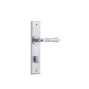 IVER Sarlat Door Lever Handle On Chamfered Backplate | Privacy Lever Set Only | 10 Finishes - Brushed Chrome