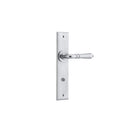 IVER Sarlat Door Lever Handle On Chamfered Backplate | Passage Lever Set Only | 10 Finishes - Brushed Chrome