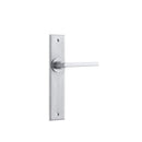 Iver Baltimore Door Lever Handle on Chamfered Backplate | Passage Lever Set Only | 7 Finishes - Brushed Chrome
