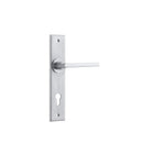 Iver Baltimore Door Lever Handle on Chamfered Backplate | Entrance Lever Set Only | 7 Finishes - Brushed Chrome