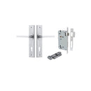 Iver Baltimore Door Lever Handle on Chamfered Backplate | Entrance Kit (Key/Thumb) | 7 Finishes - Brushed Chrome