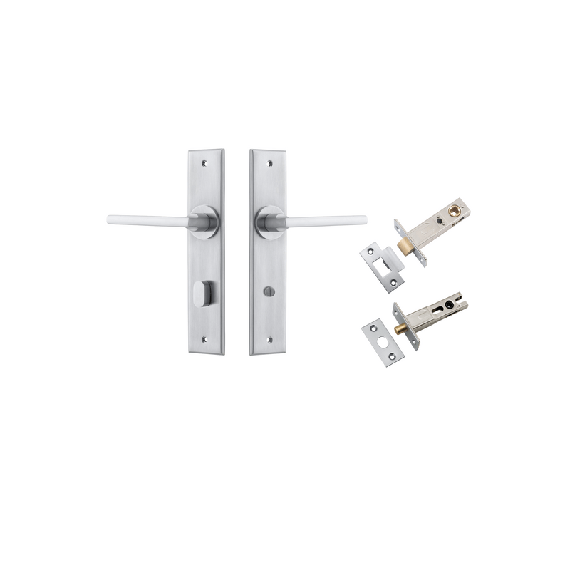 Iver Baltimore Door Lever Handle On Chamfered Backplate - primehardware