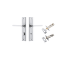Iver Baltimore Door Lever Handle on Chamfered Backplate | Separate Privacy Kit | 7 Finishes - Brushed Chrome