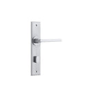 Iver Baltimore Door Lever Handle on Chamfered Backplate | Privacy Lever Set Only | 7 Finishes - Brushed Chrome