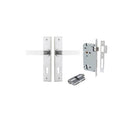 IVER Bronte Door Lever Handle On Chamfered Backplate | Entrance Kit (Key/Key) | 7 Finishes - Brushed Chrome
