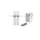 IVER Bronte Door Lever Handle On Chamfered Backplate | Entrance Kit (Key/Thumb) | 7 Finishes - Brushed Chrome