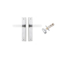 IVER Bronte Door Lever Handle On Chamfered Backplate | Passage Kit | 7 Finishes - Brushed Chrome