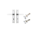 IVER Bronte Door Lever Handle On Chamfered Backplate | Separate Privacy Kit | 7 Finishes - Brushed Chrome