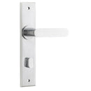 IVER Bronte Door Lever Handle On Chamfered Backplate | Privacy Lever Set Only | 7 Finishes - Brushed Chrome