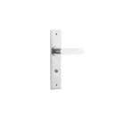 IVER Bronte Door Lever Handle On Chamfered Backplate | Passage Lever Set Only | 7 Finishes - Brushed Chrome