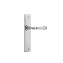 IVER Verona Door Lever Handle On Chamfered Backplate | Passage Lever Set Only | 9 Finishes - Brushed Chrome