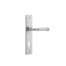 IVER Verona Door Lever Handle On Chamfered Backplate | Entrance Lever Set Only | 9 Finishes - Brushed Chrome