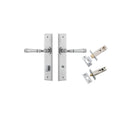 IVER Verona Door Lever Handle On Chamfered Backplate | Separate Privacy Kit | 9 Finishes - Brushed Chrome