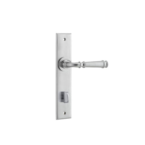 IVER Verona Door Lever Handle On Chamfered Backplate | Privacy Lever Set Only | 9 Finishes - Brushed Chrome