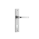 IVER Annecy Door Lever Handle On Chamfered Backplate | Entrance Lever Set Only | 9 Finishes - Brushed Chrome