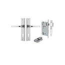 IVER Annecy Door Lever Handle On Chamfered Backplate | Entrance Kit (Key/Key) | 9 Finishes - Brushed Chrome