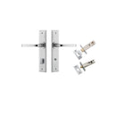 IVER Annecy Door Lever Handle On Chamfered Backplate | Separate Privacy Kit | 9 Finishes - Brushed Chrome