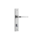 IVER Annecy Door Lever Handle On Chamfered Backplate | Privacy Lever Set Only | 9 Finishes - Brushed Chrome