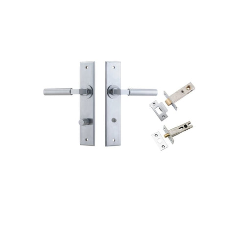 Iver Berlin Door Lever Handle On Chamfered Rectangular Backplate