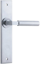 Iver Berlin Door Lever Handle On Chamfered Rectangular Backplate - primehardware