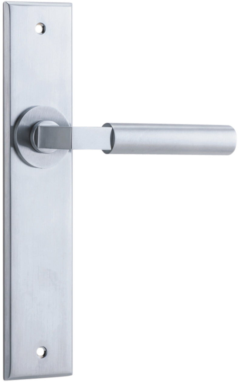 IVER BERLIN DOOR LEVER HANDLE ON CHAMFERED RECTANGULAR BACKPLATE - CUSTOMISE TO YOUR NEEDS