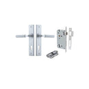 IVER Brunswick Door Lever Handle On Chamfered Backplate | Entrance Kit (Key/Key) | 6 Finishes - Brushed Chrome