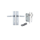 IVER Brunswick Door Lever Handle On Chamfered Backplate | Entrance Kit (Key/Thumb) | 6 Finishes - Brushed Chrome