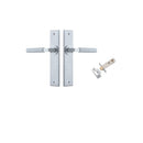 IVER Brunswick Door Lever Handle On Chamfered Backplate | Passage Kit | 6 Finishes - Brushed Chrome