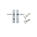 IVER Brunswick Door Lever Handle On Chamfered Backplate | Separate Privacy Kit | 6 Finishes - Brushed Chrome